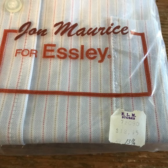 Vintage Deadstock JON MAURICE FASHION For ESSLEY 1970s striped button down shirt - Picture 2 of 12